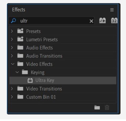 adobe ultra key effect remove green screen