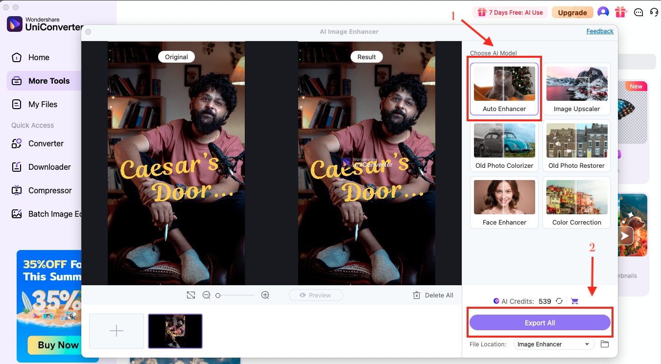 uniconverter export all