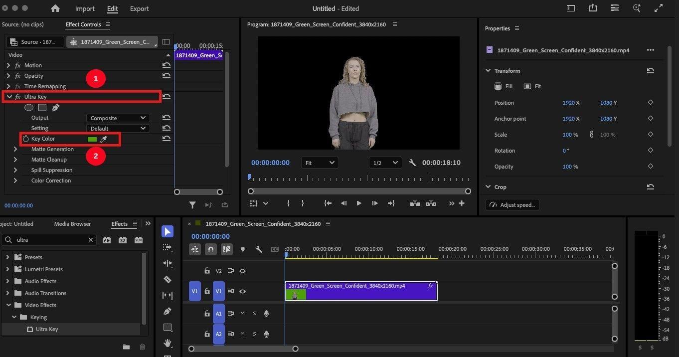 adobe premiere pro key color