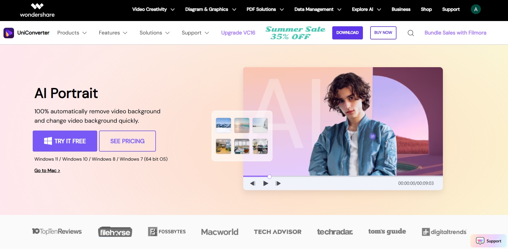wondershare uniconverter background remover