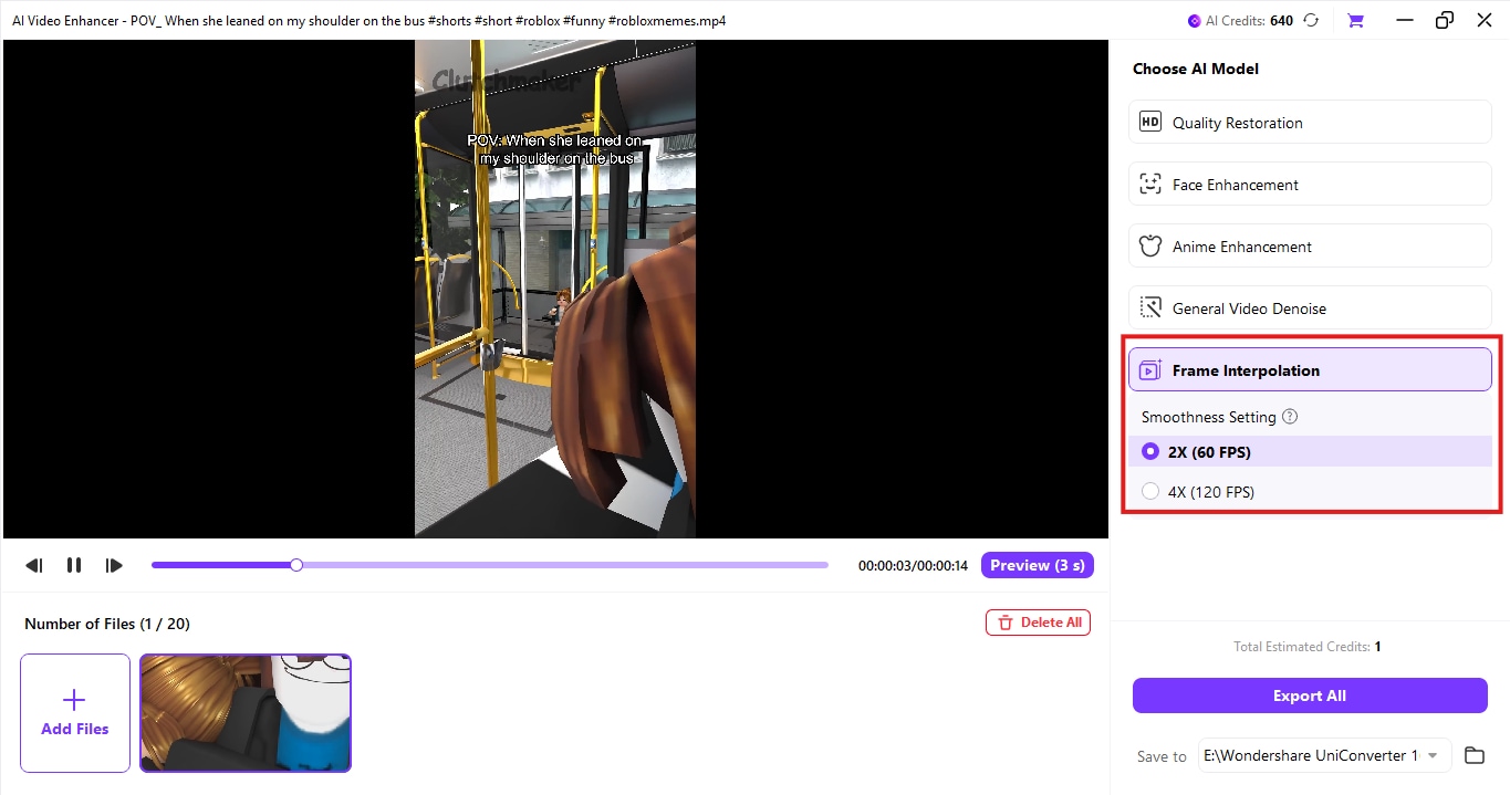 choose frame interpolation