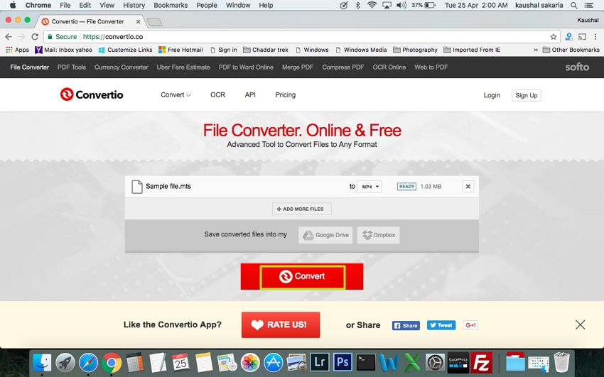 Конвертируйте MTS в MP4 Mac бесплатно и онлайн
