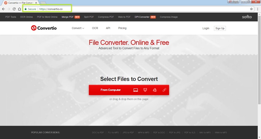 Open the online Xvid to MP4 converter