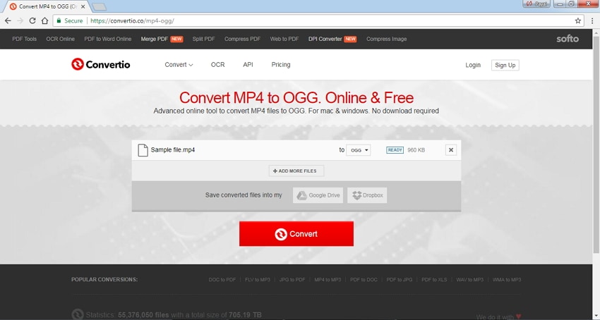 Converter MP4 para OGG Online - Convertio