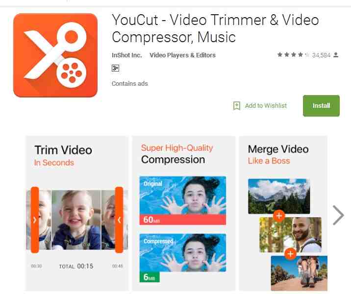 YouCut - video size reducer for android