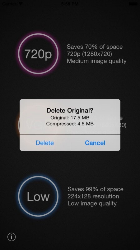 compress video files on iphone