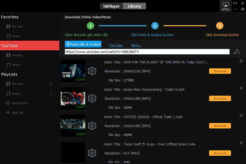 Alternativa a VLC gratuita per DVD 5k Player