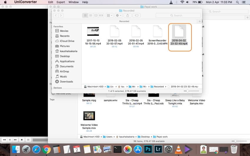 enregistrement des fichiers mac