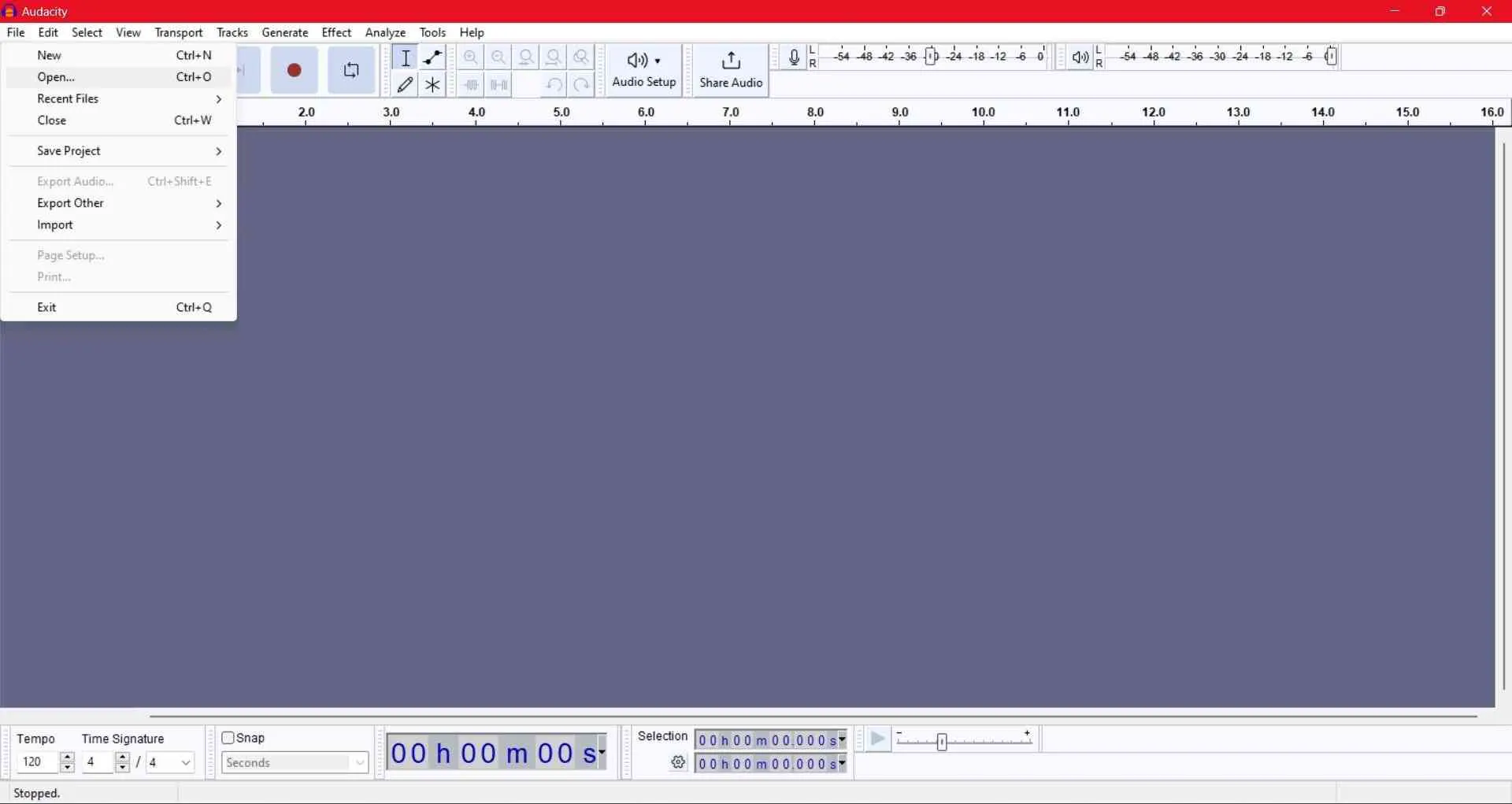 Iniciar Audacity