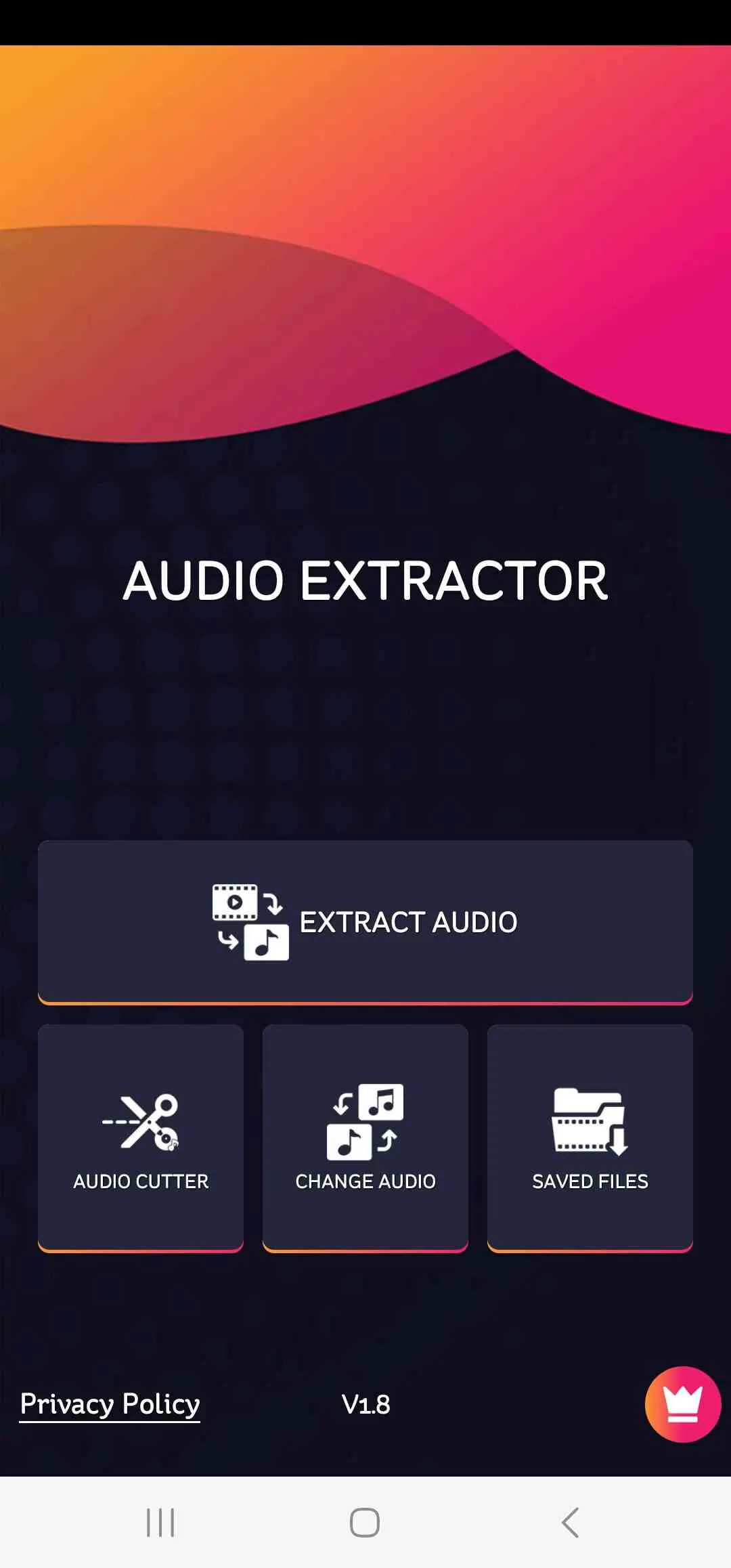 tap on Extract Audio