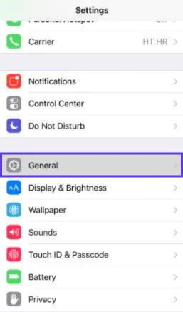 go to settings and choose general