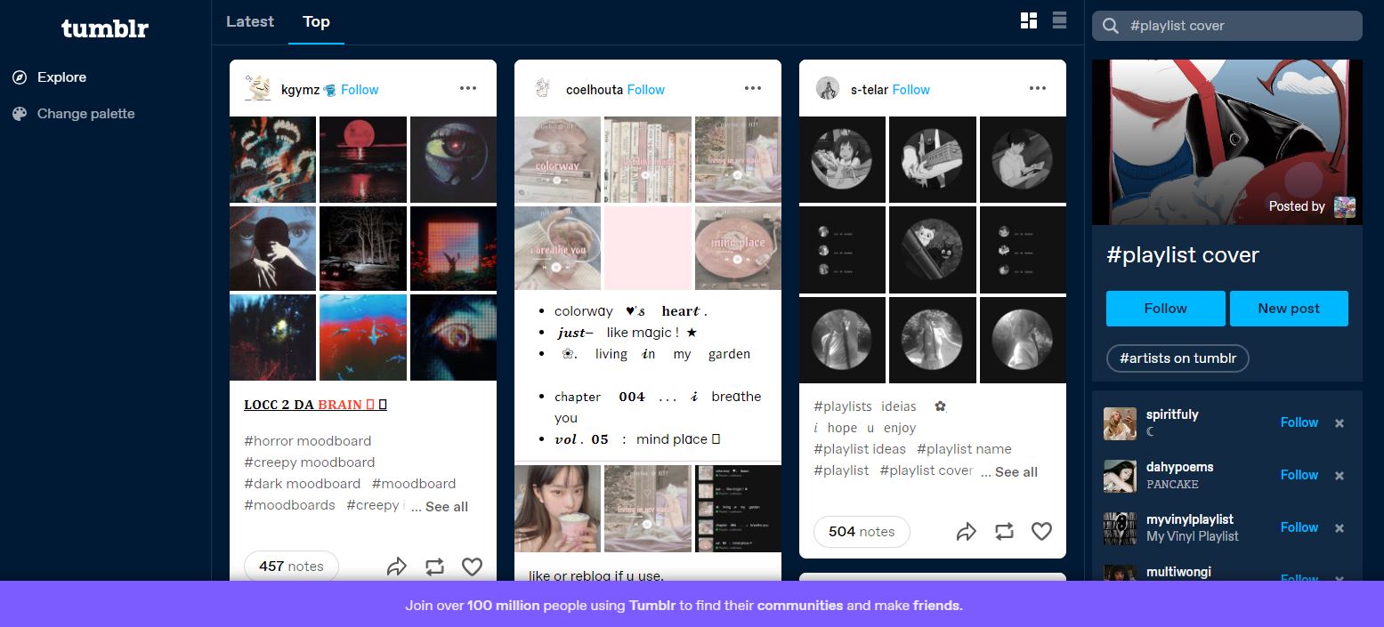 playlist covers in tumblr