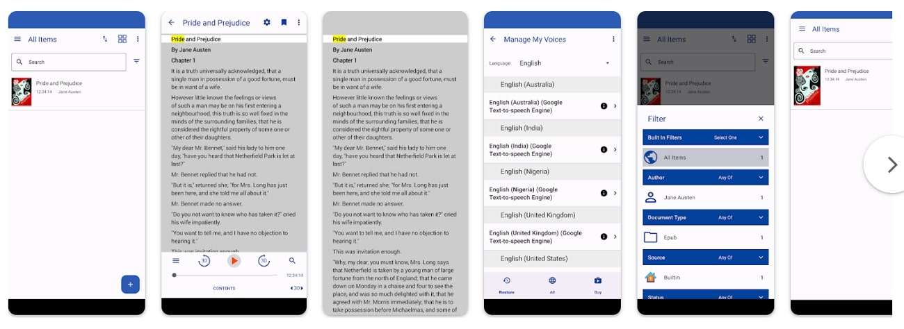 legere reader text to speech app