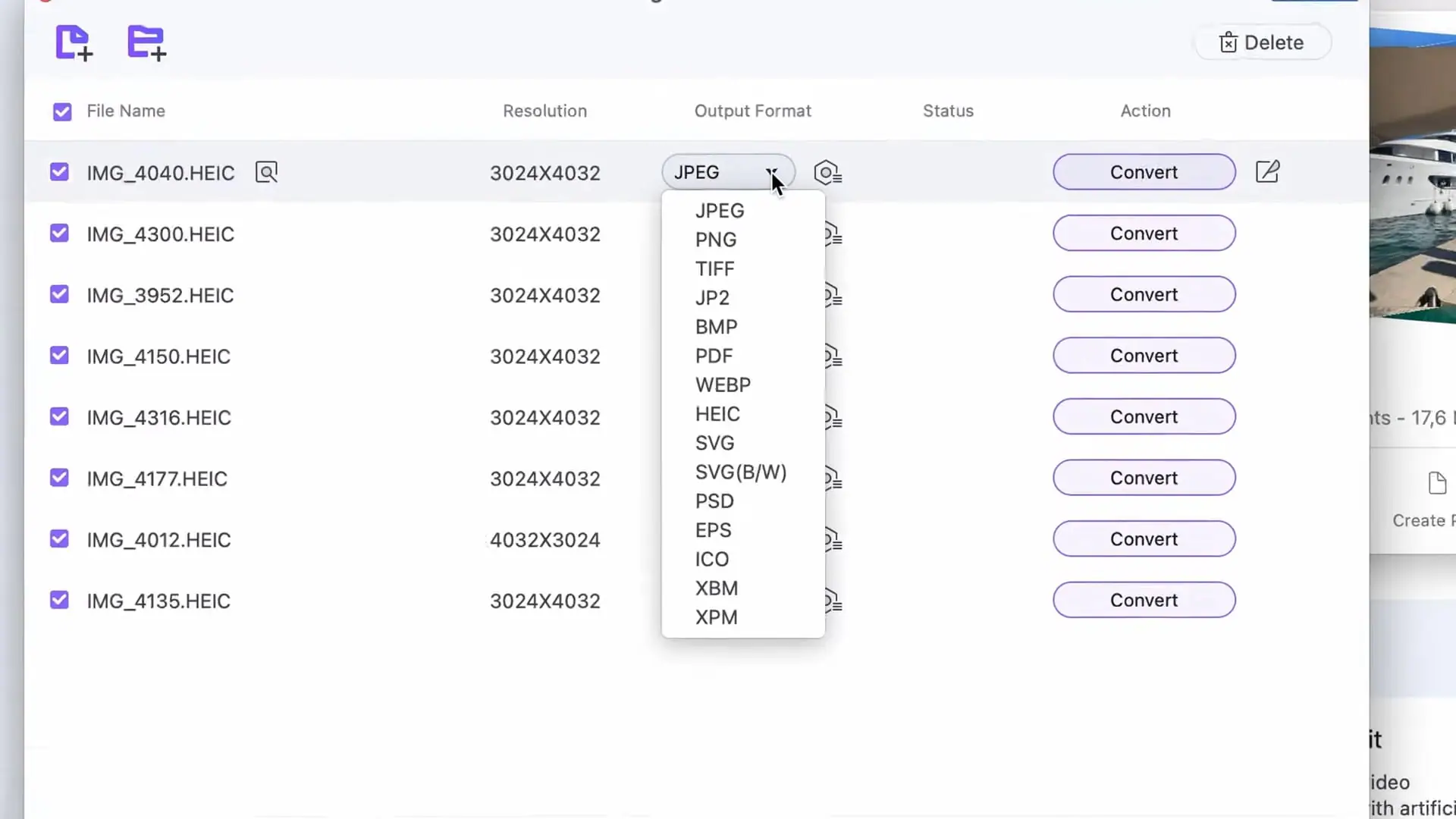 choosing output format in uniconverter