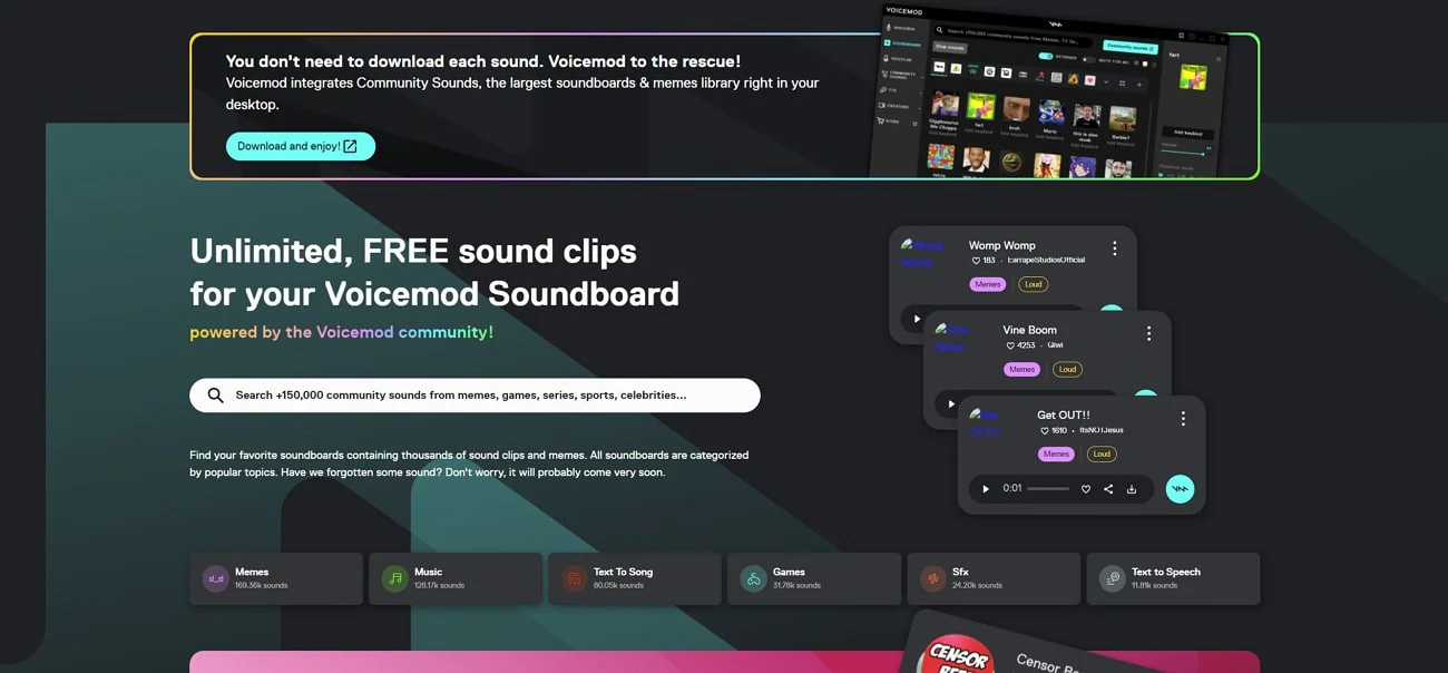 voicemod tuna soundboard webpage