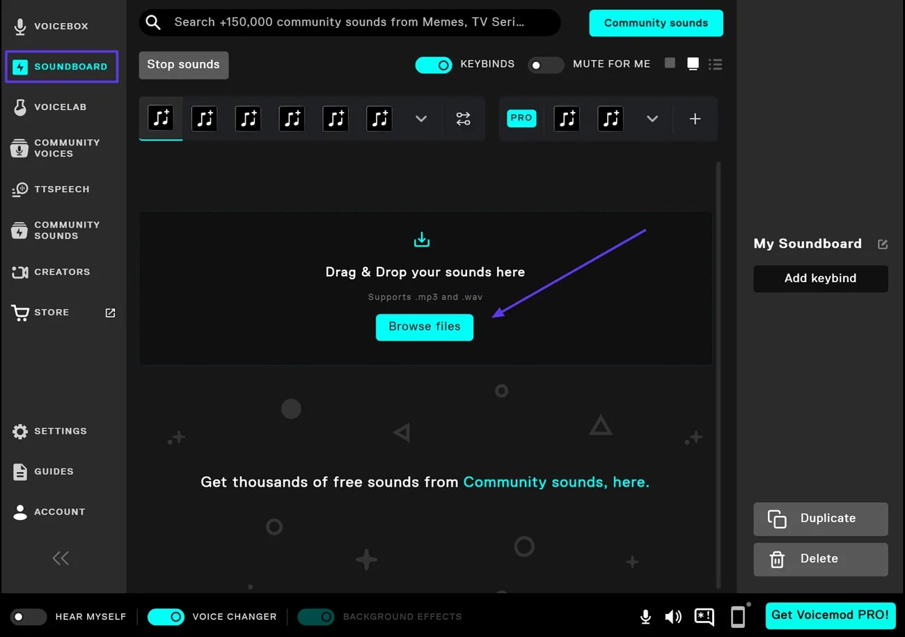 add song to soundboard voicemod