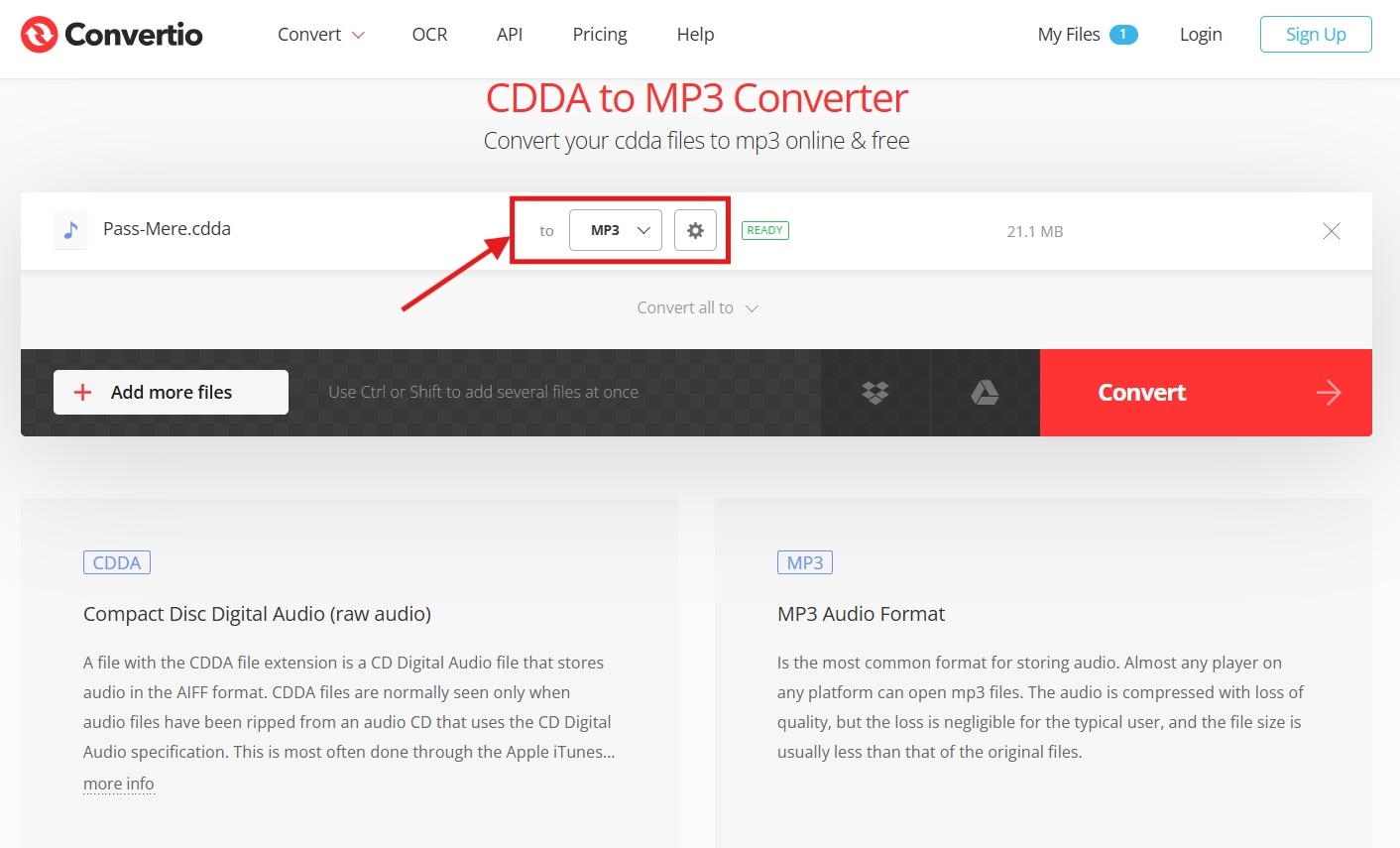customize the output convertio