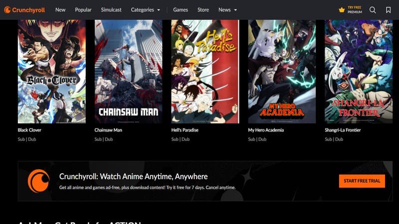 crunchyroll for dubbed anime movies