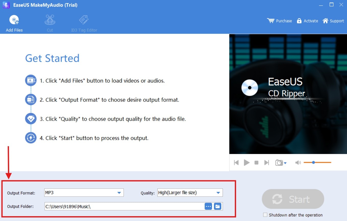 customize audio output easeus