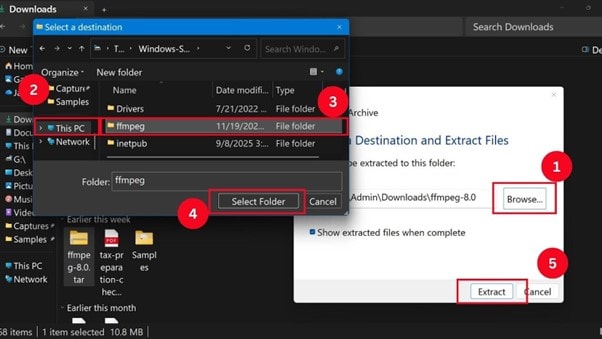 ffmpeg extract files