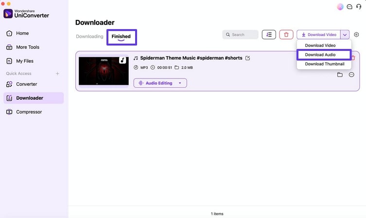 download song from youtube to mac uniconverter