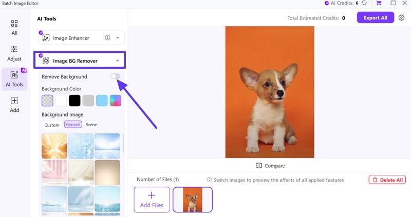 enable uniconverter cut out image toggle