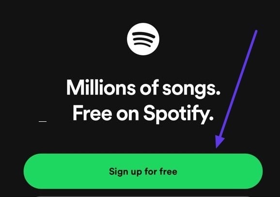 download and sign up on spotify