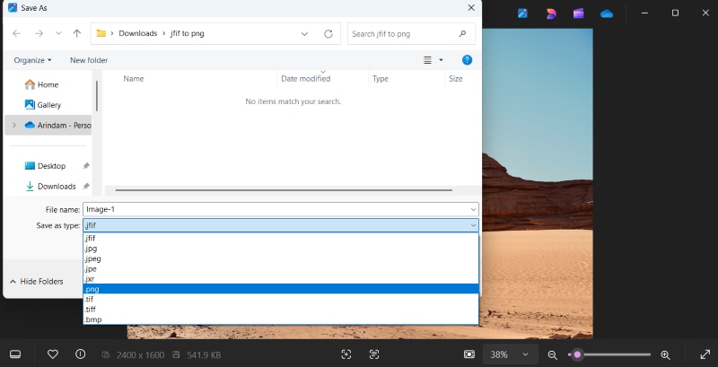 use photos for jfif to png conversion