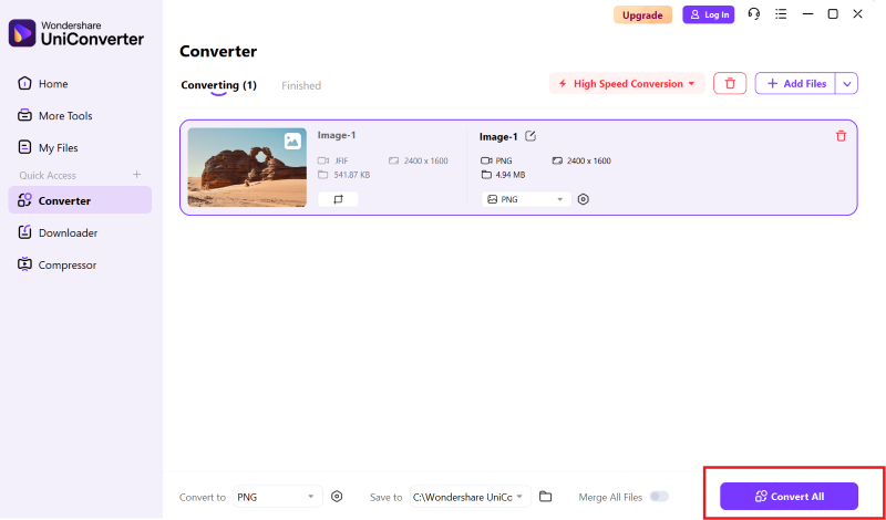 wondershare uniconverter export png image