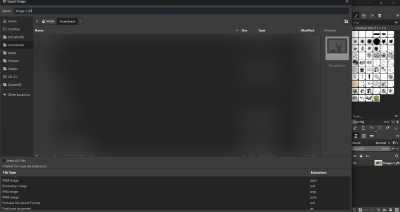 gimp jfif to png image conversion