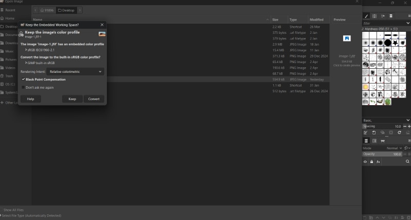 gimp image upload for jfif to png converter