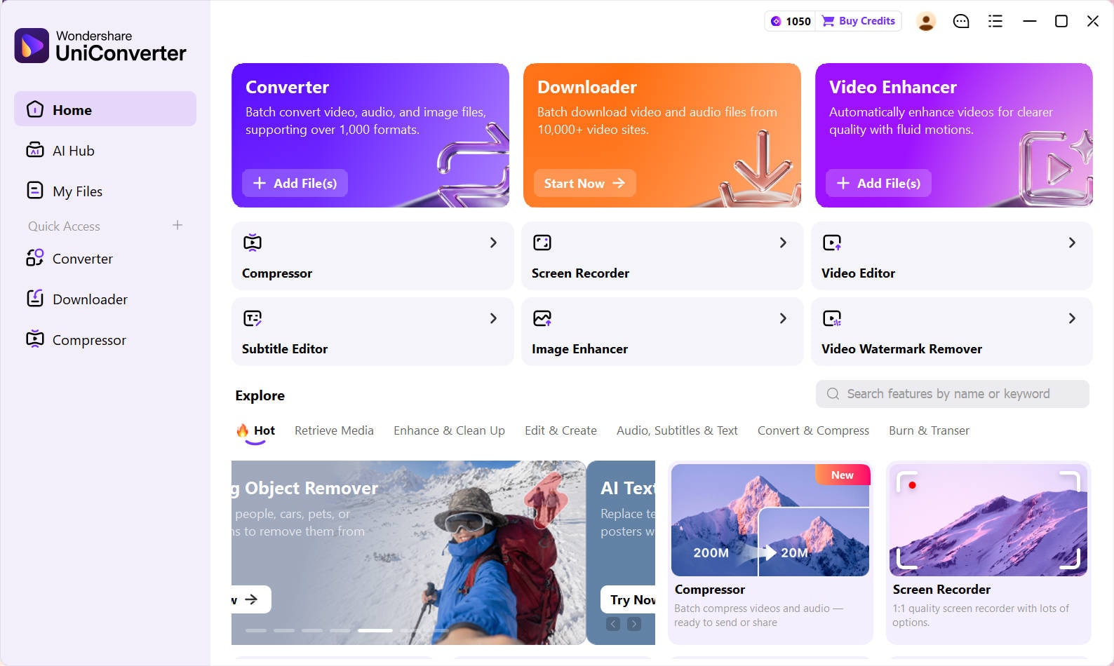 homepage of uniconverter