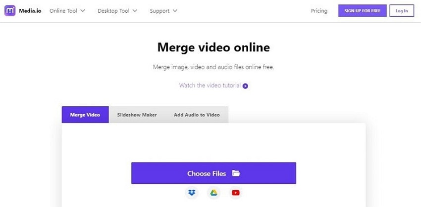 merge audio and video online - Media.io