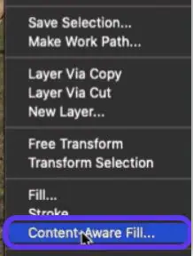 choose content aware fill in photoshop
