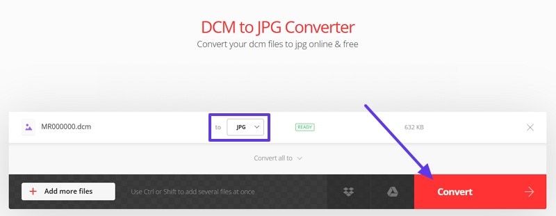 convert dcm to jpeg online
