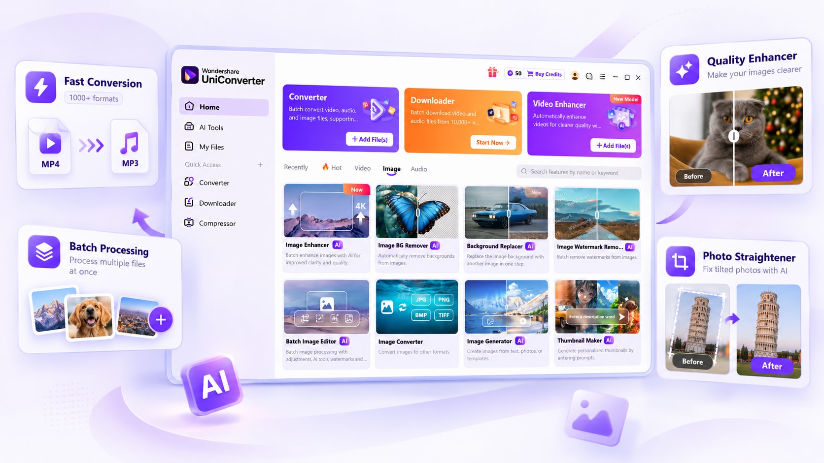 UniConverter 16 batch conversion for video, audio, and image formats