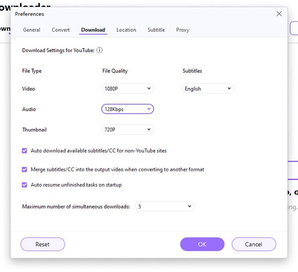 choose output format