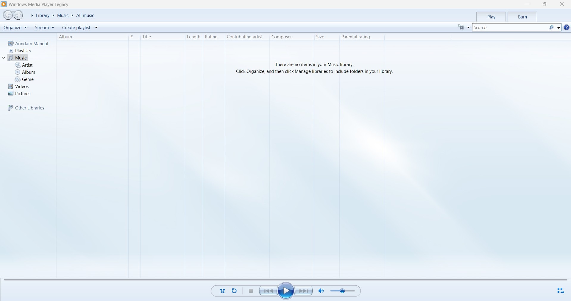 windows media player dashboard
