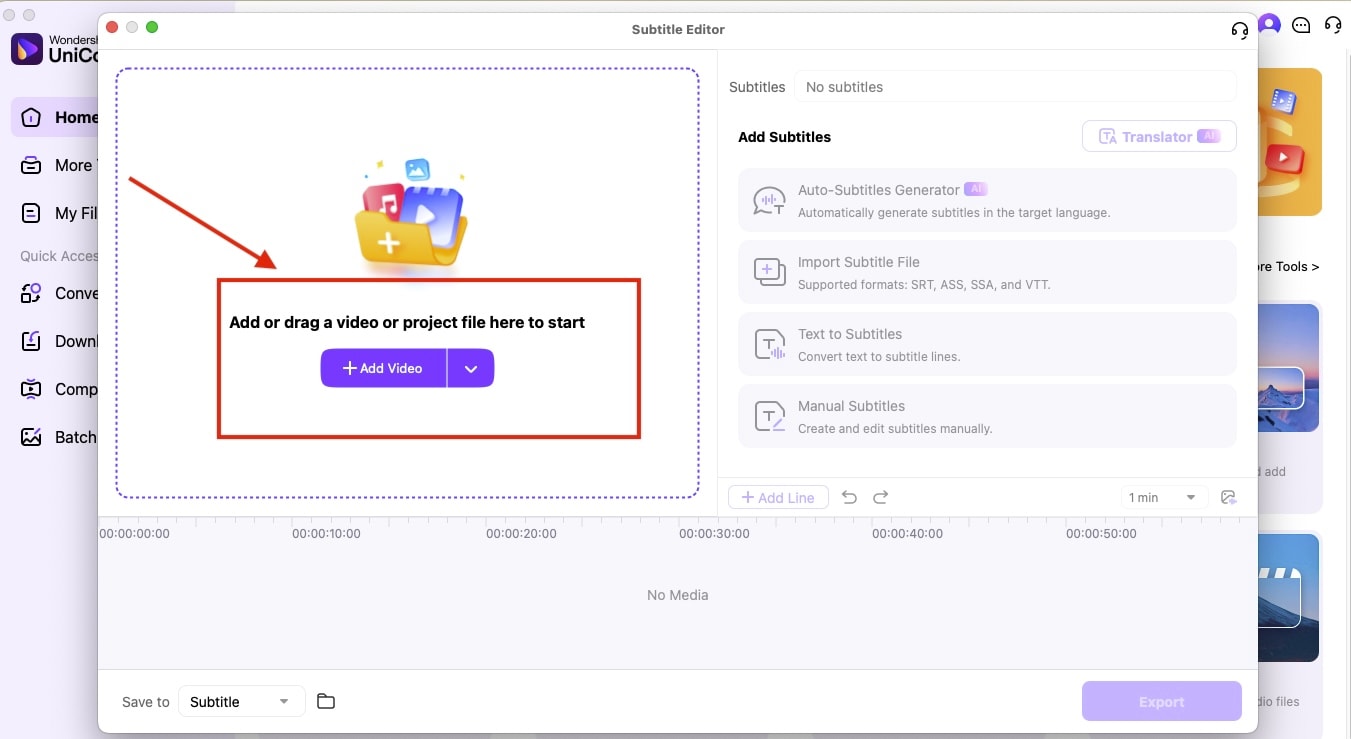 wondershare uniconverter add video