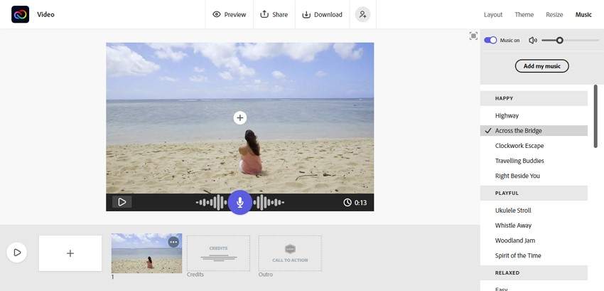 add background music to video online