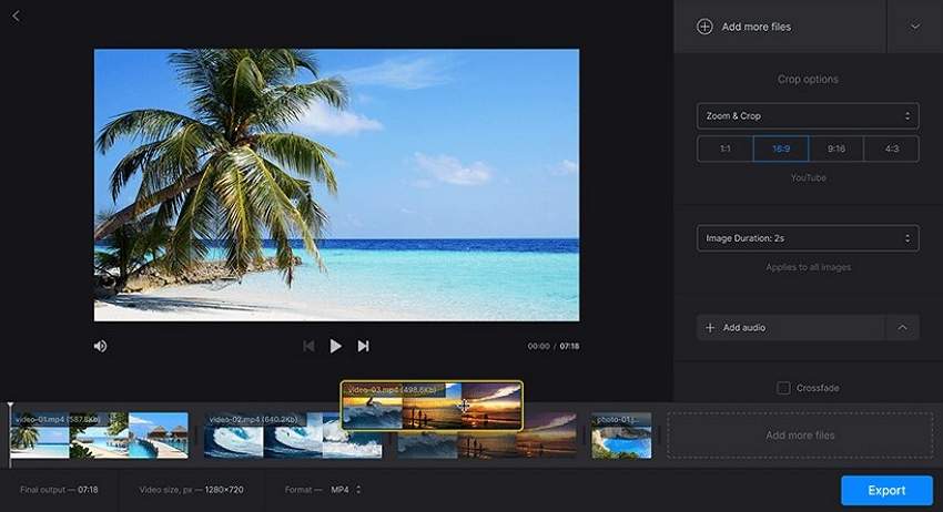 add sound effects to video online with Clideo