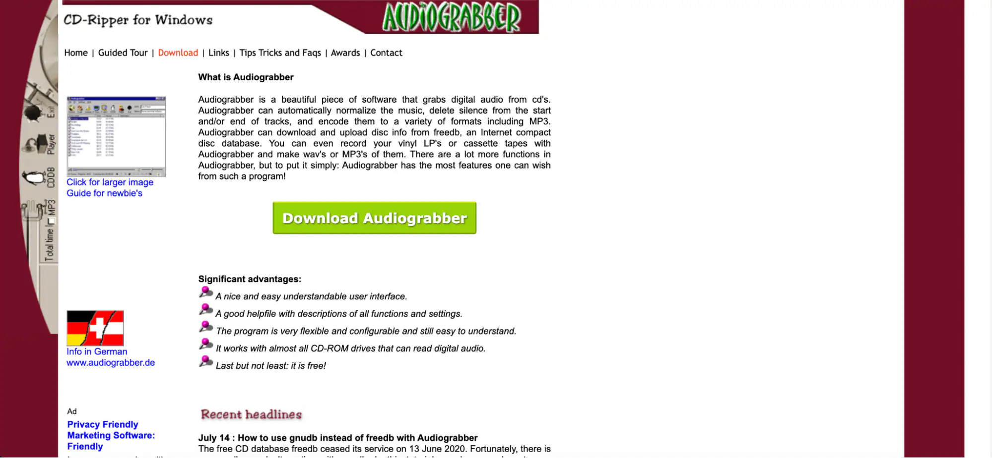 audiograbber homepage