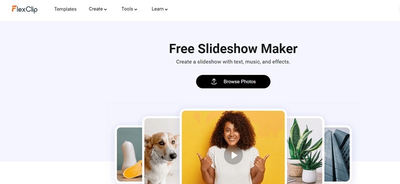 flexclip free slideshow maker online web