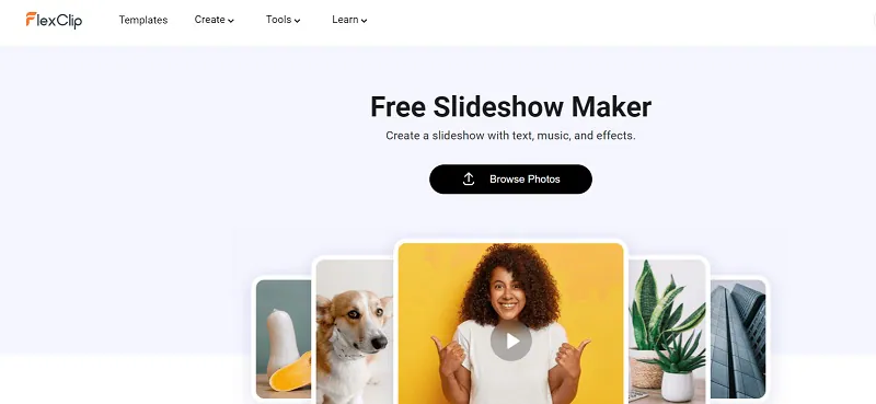 flexclip créateur gratuit de diaporamas en ligne web