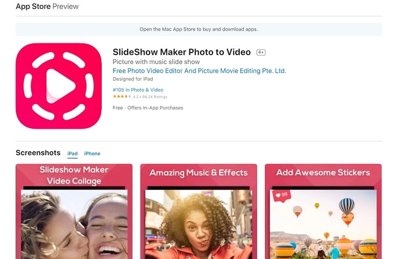 slideshow maker photo to video app store