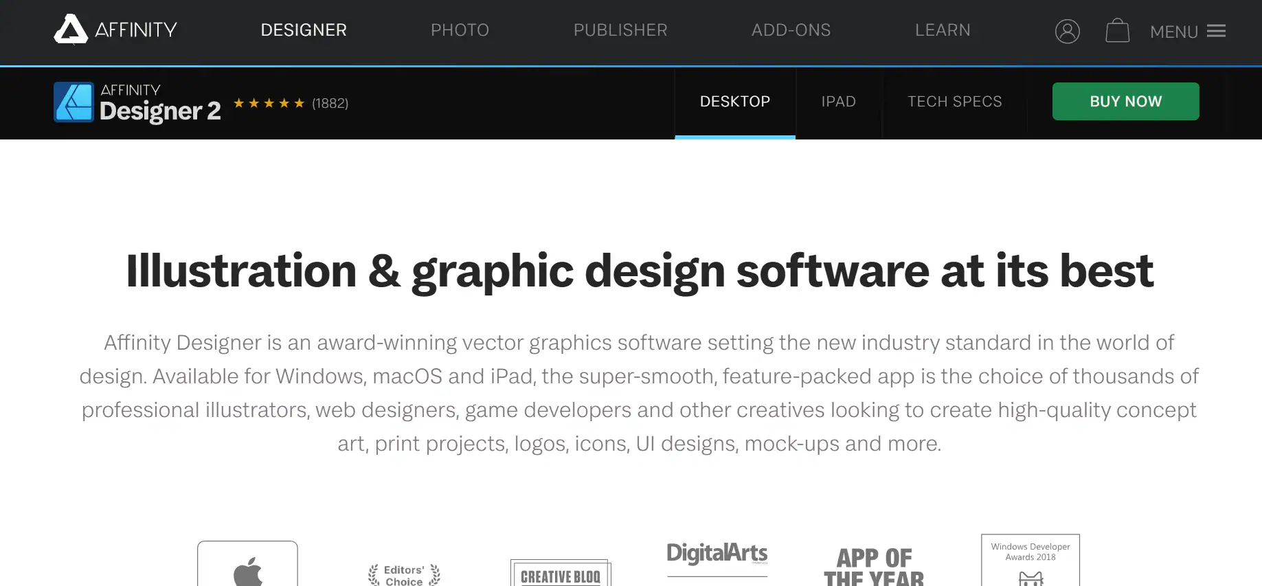 affinity designer homepage