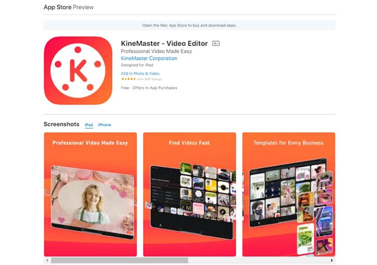 kinemaster app on app store