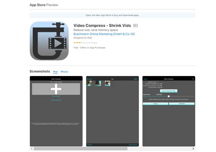 shrink vids compressor app on app store