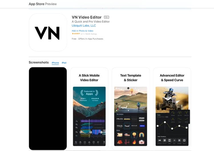 vn video editor im app store