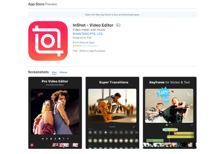 inshot app im app store